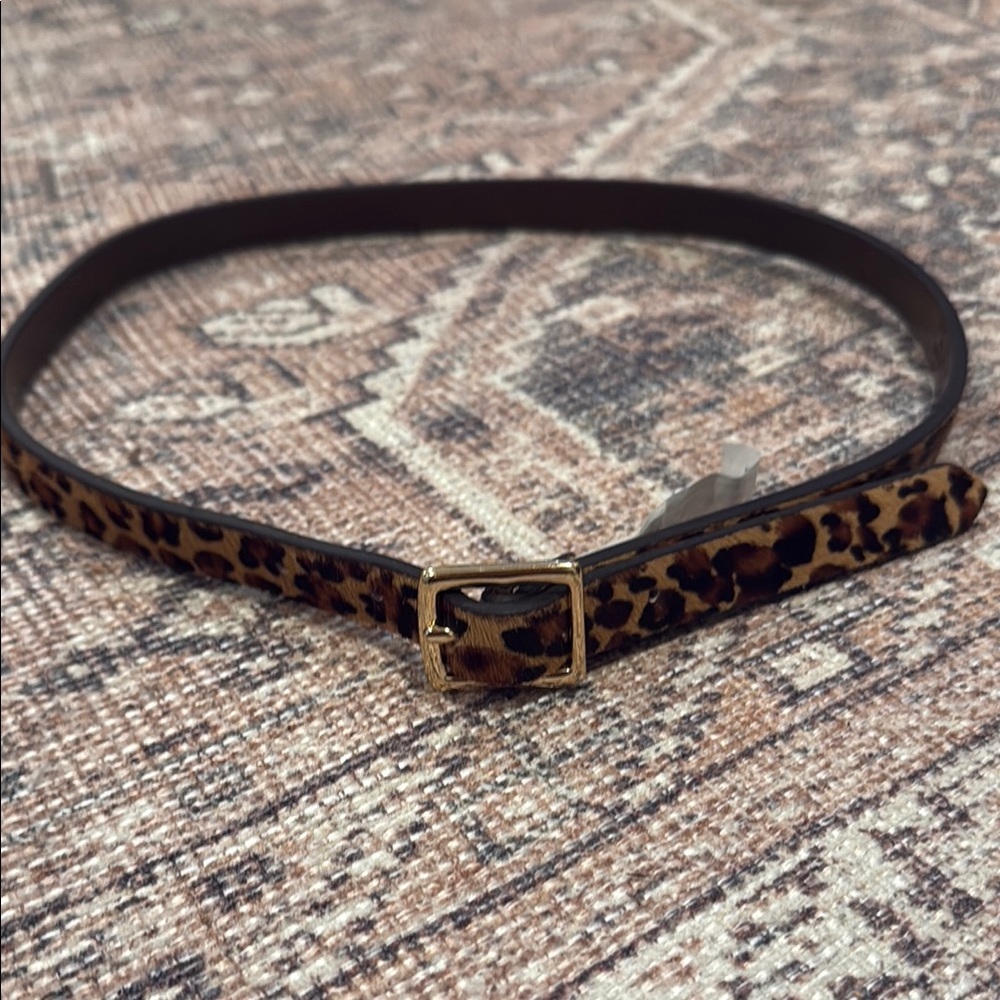 Target Brown and Gold Leopard Print Belt top cow hair small